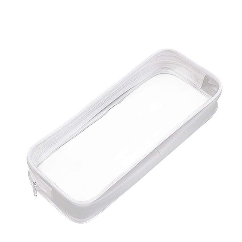 Funny live Clear Pen Pencil Case Pouch Big Capacity Pencil Case Bag Storage Bag Holder Transparent PVC Pen Bag Pencil Pouch for Office & School Supplies, Travel Cosmetic Makeup Bag, White - Image 3